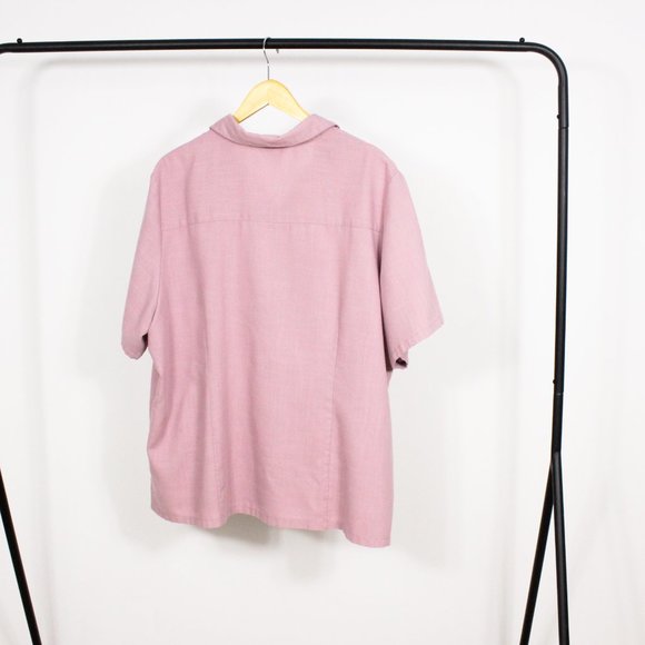 *Haggar Pink Button Up Bowling Shirt - Picture 7 of 7
